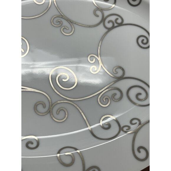 LS Collection Sevilla By Vicente Wolf Metallic Scrolls Serving Platter 10x14” - Picture 4 of 6